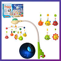 Детская музыкальная карусель мобиль на кроватку Limo Toy HB 0004 проекция звездного неба