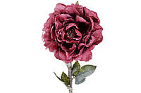 Декоративный искусственный цветок Пион на длине ножке, 60см, цвет - холодный красный