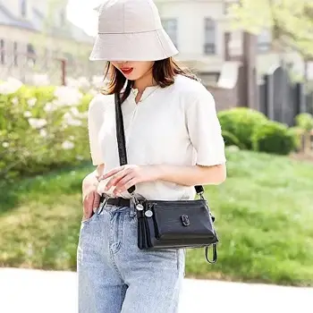 Жіноча сумка через плече, містка сумка жіноча клатч з якісної екошкіри чорна