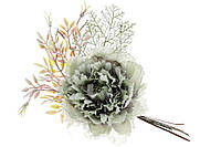 Декоративный искусственный цветок Пион, 18 см, цвет - зеленый