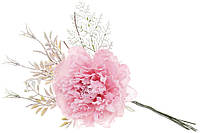Декоративный искусственный цветок Пион, 18 см, цвет - розовый
