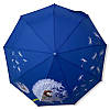 Складна жіноча парасолька напівавтомат кульбаба TopRain, синя, фото 2