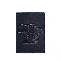 Кожаная обложка на паспорт с картой Украины стильная обложка для паспорта из кожи ручной работы