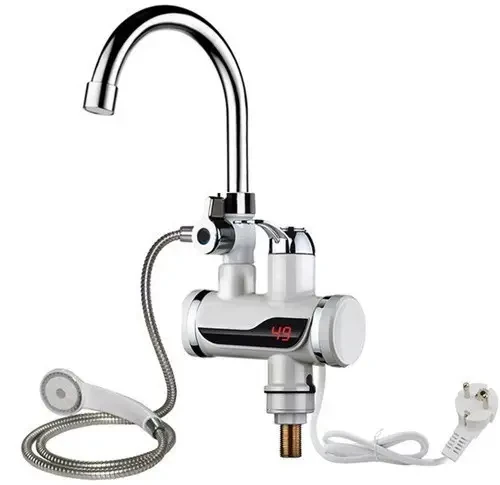 Проточний водонагрівач Deliman з душем та краном миттєвого нагріву води Бойлер нагрівач, фото 1