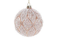 Набор (4шт.) елочных шаров с декором из пайеток, 10см, цвет - розовая нежность