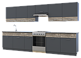 Кухня Лея Doros 3.4 м., графіт/клондайк ДСП 340х60х250. Готова кухня, модульна кухня. Кухонний гарнітур, фото 4