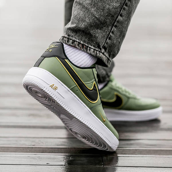 Nike Air Force 1 07 LV8 Low Mini Swoosh Green Gold 1 rykav ua