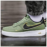 Мужские кроссовки Nike Air Force 1 '07 LV8 Low Mini Swoosh Green зелёные кожаные кроссовки найк аир форс 1 лов