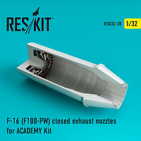 RSU32-0028 Форсунки Закрытые Выхлопные F-16 (F100-PW) для Комплекта ACADEMY Kit Аксессуары в Масштабе 1:32