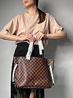 Сумка женская шопер кожа Louis Vuitton Neverfull MM Damier Ebene