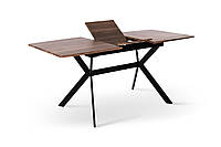 Стол обеденный Микс мебель Хьюстон 130-170 см ножки черные/столешница дуб ТК (орех)