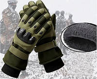 Зимние тактические перчатки, олива, теплые на флисе D3-PMR-PRCT.PeremogaUA