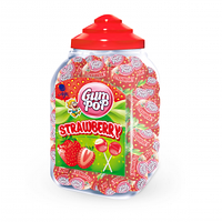 Леденцы на палочке с жевательной резинкой Gum Pop Srawberry Argo , 18 гр х100 шт