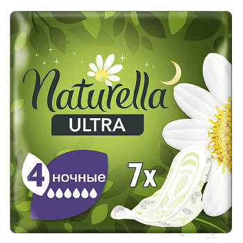 Жіночі гігієнічні прокладки Naturella Ultra Ромашка нічні розмір 4 7 крапель 7 шт