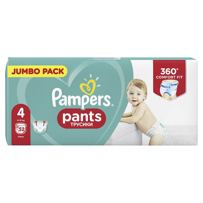 Підгузки-трусики Pampers 4 дитячі 9-15 кг 52 шт