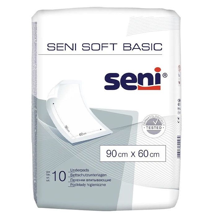 Пелюшки вологопоглинаючі Seni Soft Basic одноразові 90*60 см 10 шт