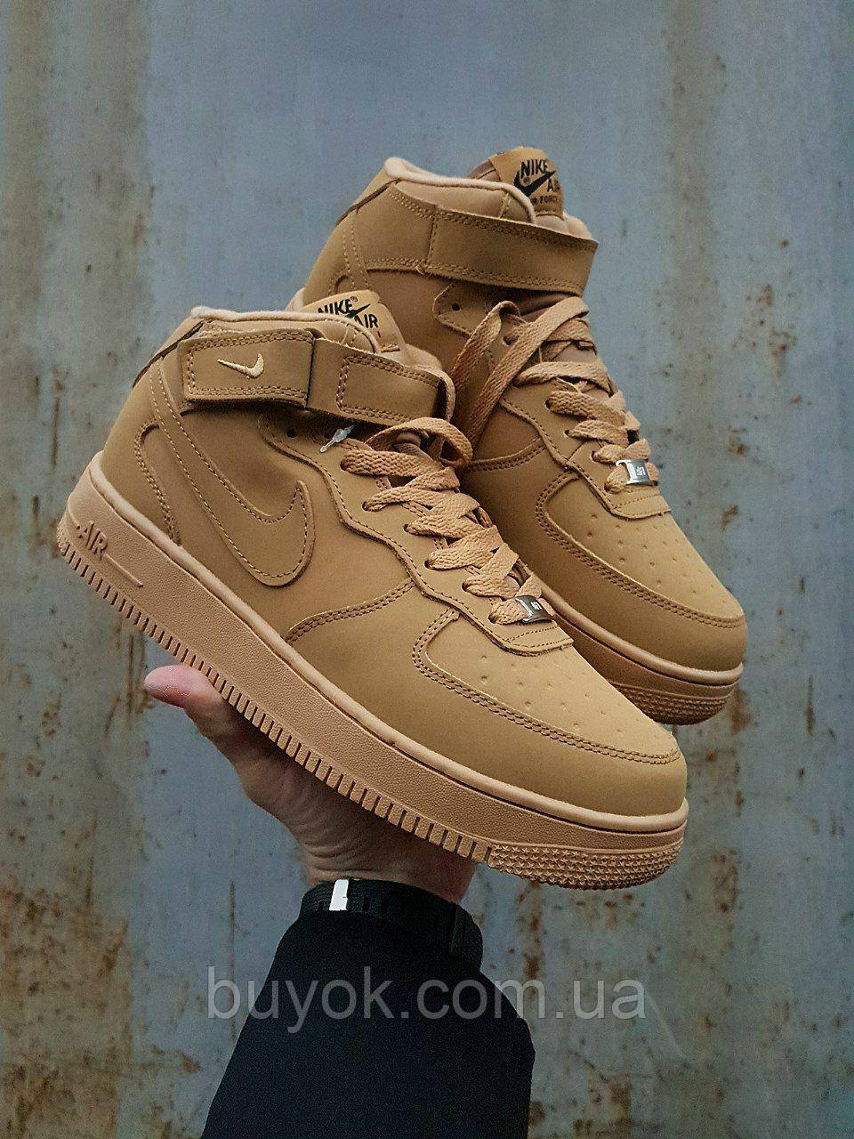 Чоловічі кросівки Nike Air Force 1 Mid '07 LV8 WB Flax (з хутром) 882096-200