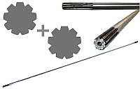 Вал триммера 9 лучей L 153 см d 8mm
