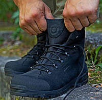 Чорні черевики тактичні чоловічі осінь/зима,короткі берці демісезонні,полуберці осінні/зимові ЗСУ ВСУ замша,замшеві