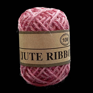 Джутова мотузка 10 м, рожева
