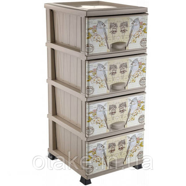 Комод пластиковий з малюнком Elif Птахи, фото 1