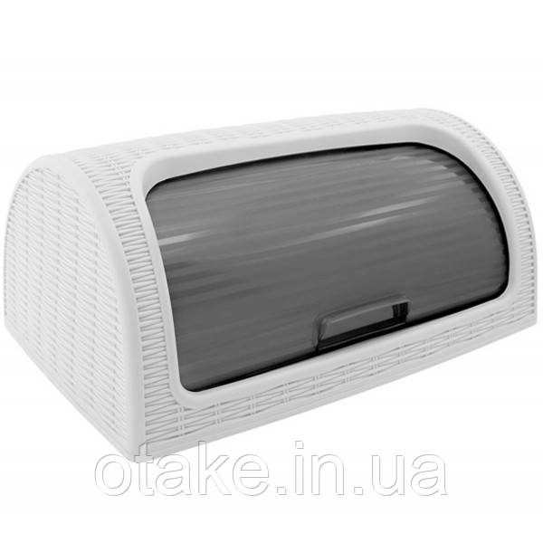 Хлібниця Dunya Plastik "Ротанг" LUX Біла