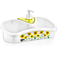 Органайзер для мийки з дозатором для миючого засобу Irak Plastik TE-500 Соняшник
