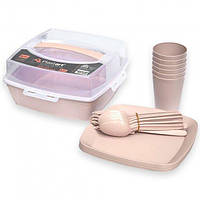 Набір посуду для пікніка SP-180 Пудра