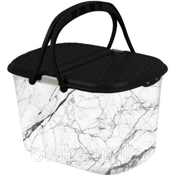 Смітник для пікніка з зображенням білого мармуру Elif Plastik, фото 1