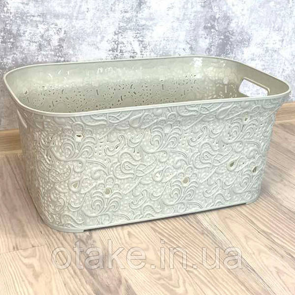Кошик для білизни Ажурний Elif 47 л Бежева