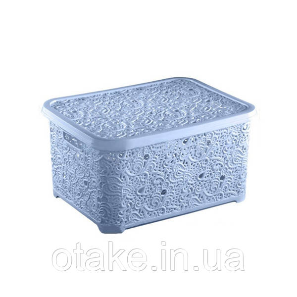 Кошик Ажурний з кришкою 374 Elif 6л Блакитний