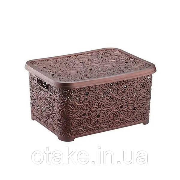 Кошик Ажурний з кришкою 374 Elif 6 л Коричневий
