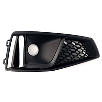 Решітка в бампер AUDI (Ауді) A4 B9 (2015-2019) Чорна матова з глянцем, стиль RS4, фото 4