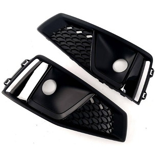 Решітка в бампер AUDI (Ауді) A4 B9 (2015-2019) Чорна матова з глянцем, стиль RS4, фото 2