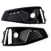 Решітка в бампер AUDI (Ауді) A4 B9 (2015-2019) Чорна матова з глянцем, стиль RS4, фото 3