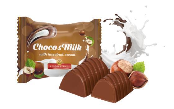 Цукерки Choco & milk з горіховим кремом 1кг.ТМ Августино