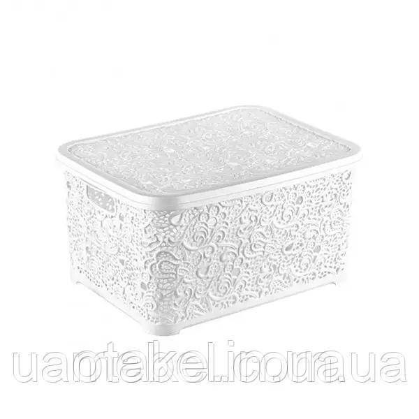 Кошик Ажурний з кришкою 374 Elif 6 л Білий