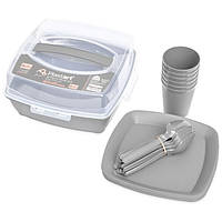 Набір посуду для пікніка SP-180 світло-сірий