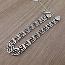 Срібний браслет чоловічий бісмарк масивний. Широкий – 8 мм Довжина 24 см, фото 5