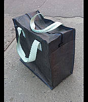 Чёрная однотонная хозяйственная сумка 500/500мм на молнии для покупок
