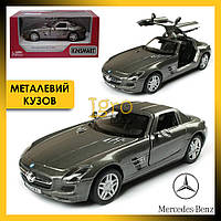 Металлическая машинка Mercedes-Benz SLS AMG, коллекционная модель игрушечный Мерседес Бенц черный KT5349W