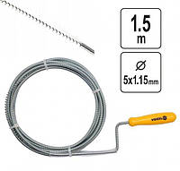 Трос сантехнічний чищення каналізації труб посилений 5мм х 1,5 м VOREL-55541