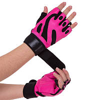 Женские перчатки для фитнеса и силовых тренировок с напульсником Zelart SB-161738 (XS-M)