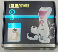 Професійний жіночий бездротовий епілятор бритва з насадками триммер та пемза 4в1 Gemei GM-7006, фото 8