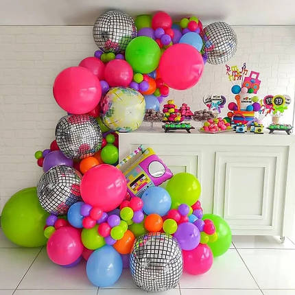 Арка гірлянда з повітряних кульок Disco Style (103 кульок), фото 1