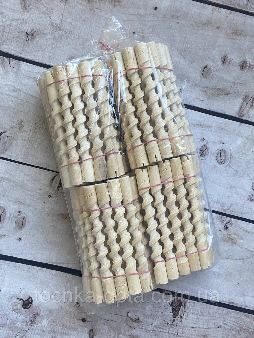 Бігуді дерев'яні спіральні короткі, фото 1