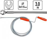 Трос сантехнічний чищення каналізації труб 5 мм х 3 м YATO YT-25001