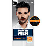 Стійка фарба для волосся, бороди і вусів Joanna Power Men Color Cream 3in1 Hair, Beard & Moustache 01 Чорний, фото 5