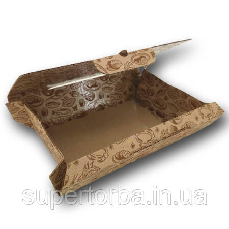 Коробка картонная бурая для суши розмір 110х165 мм 100 шт/уп., фото 1