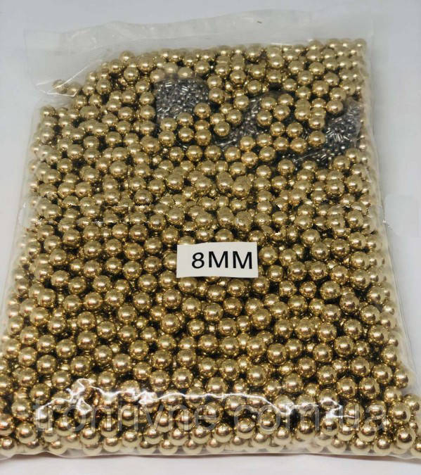 Бусини 8 мм золото (в уп. 5 г ~ 15-18 шт)